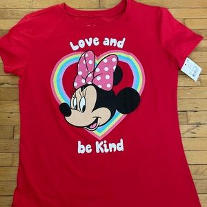 Disney girls Minnie Mouse red tshirt size large (10/12)